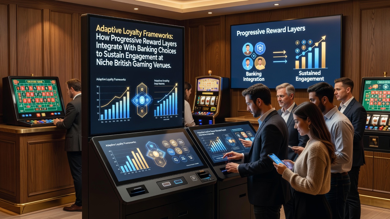 Illustration of adaptive loyalty frameworks showing progressive reward layers integrated with banking options at niche British gaming venues