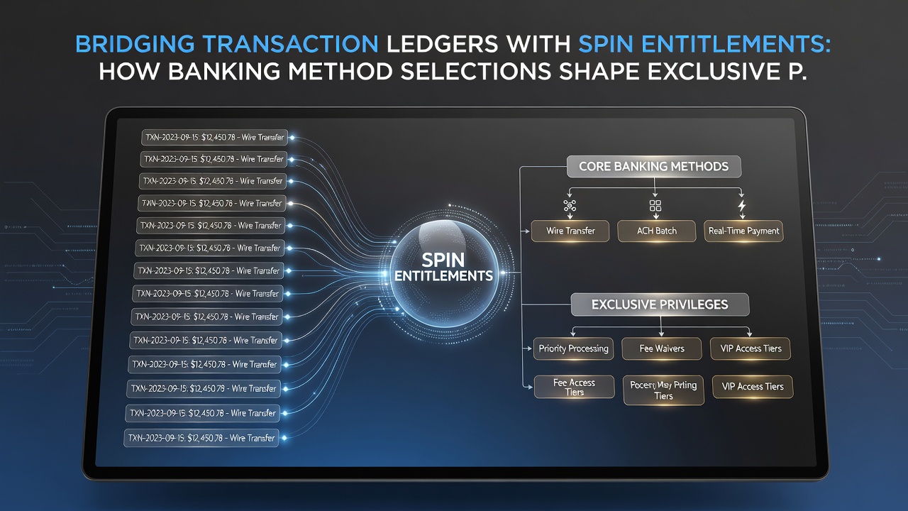 Diagram showing how banking selections bridge transaction records with exclusive spin promotions at UK slot destinations