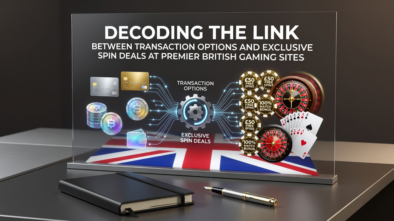 Premier British gaming sites showing transaction interfaces linked to spin promotions