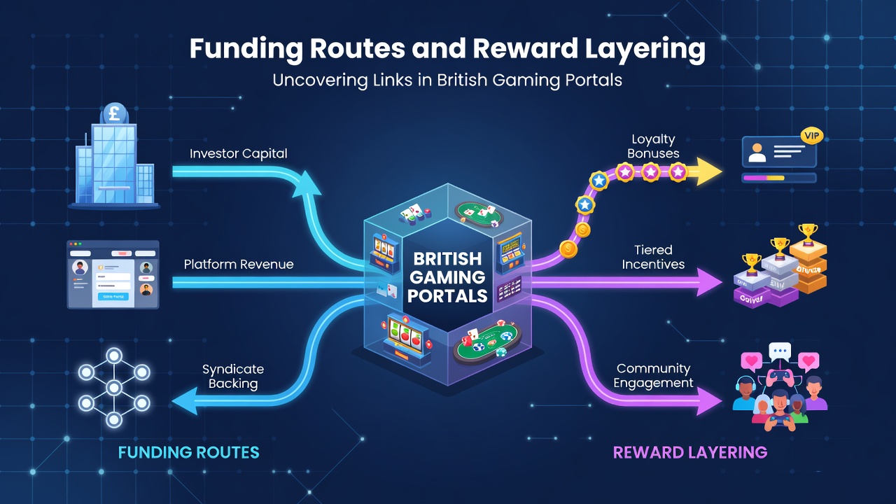 Diagram showing payment routes and bonus layers on British gaming sites