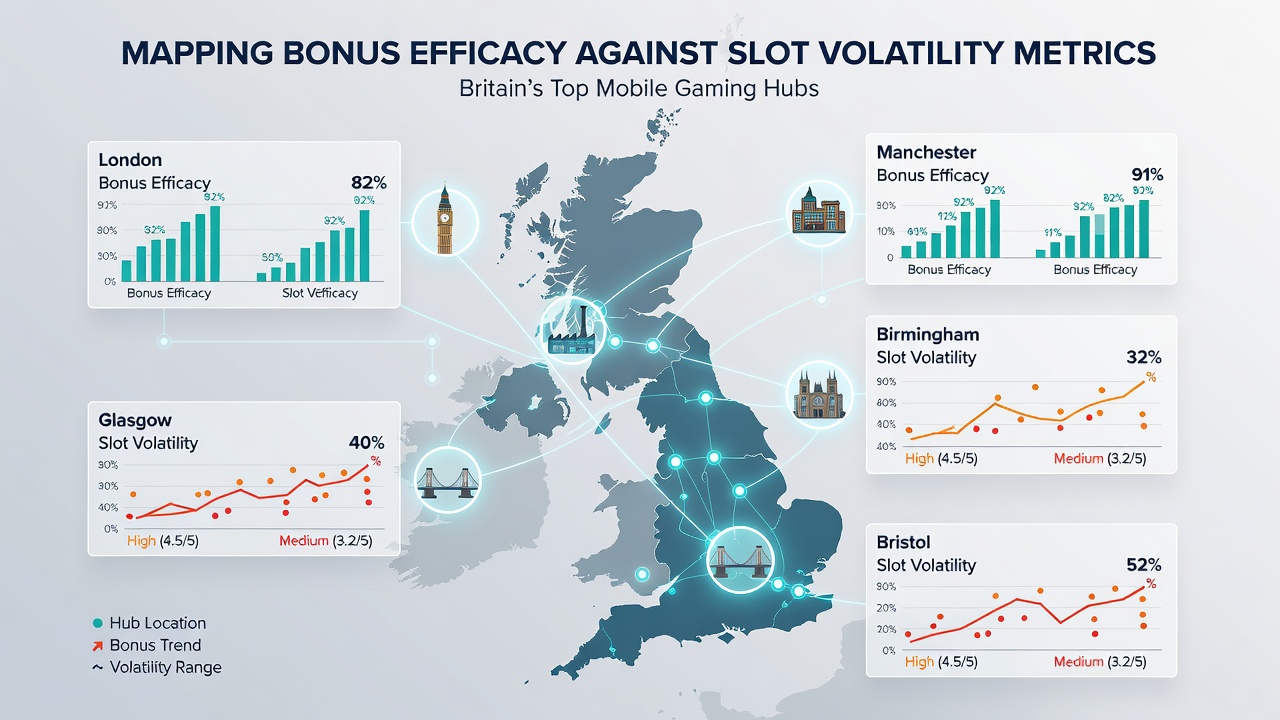 Analytics dashboard showing bonus conversion rates mapped against slot volatility categories