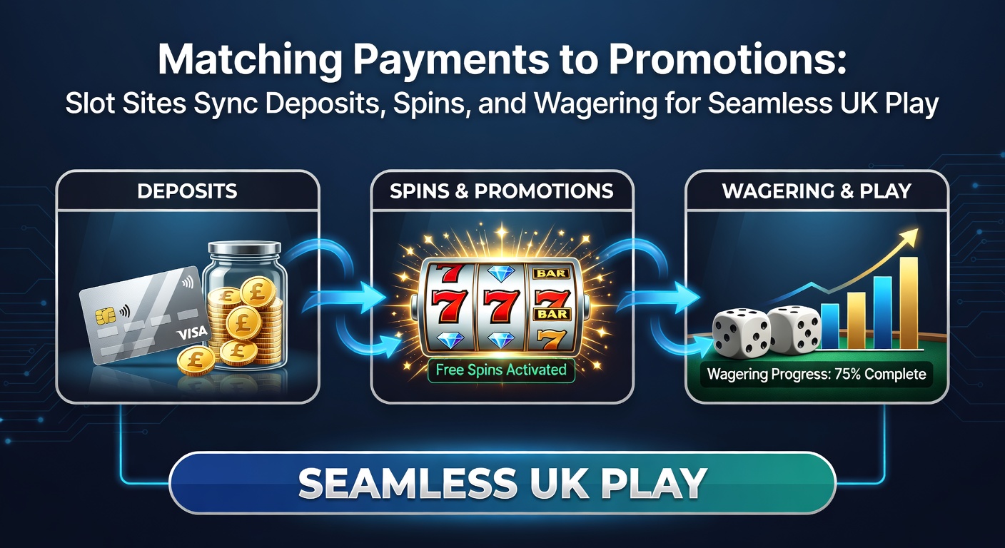 Digital interface showing a slot site dashboard with deposit options seamlessly linked to spinning reels and bonus promotions