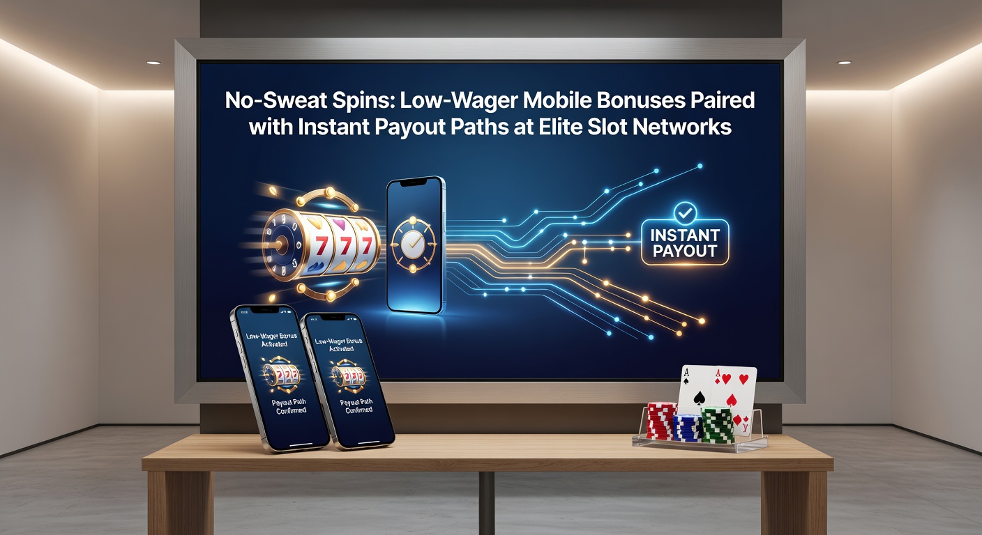 Dynamic graphic of a slot win converting to instant payout on mobile, with speed lines and elite network logos
