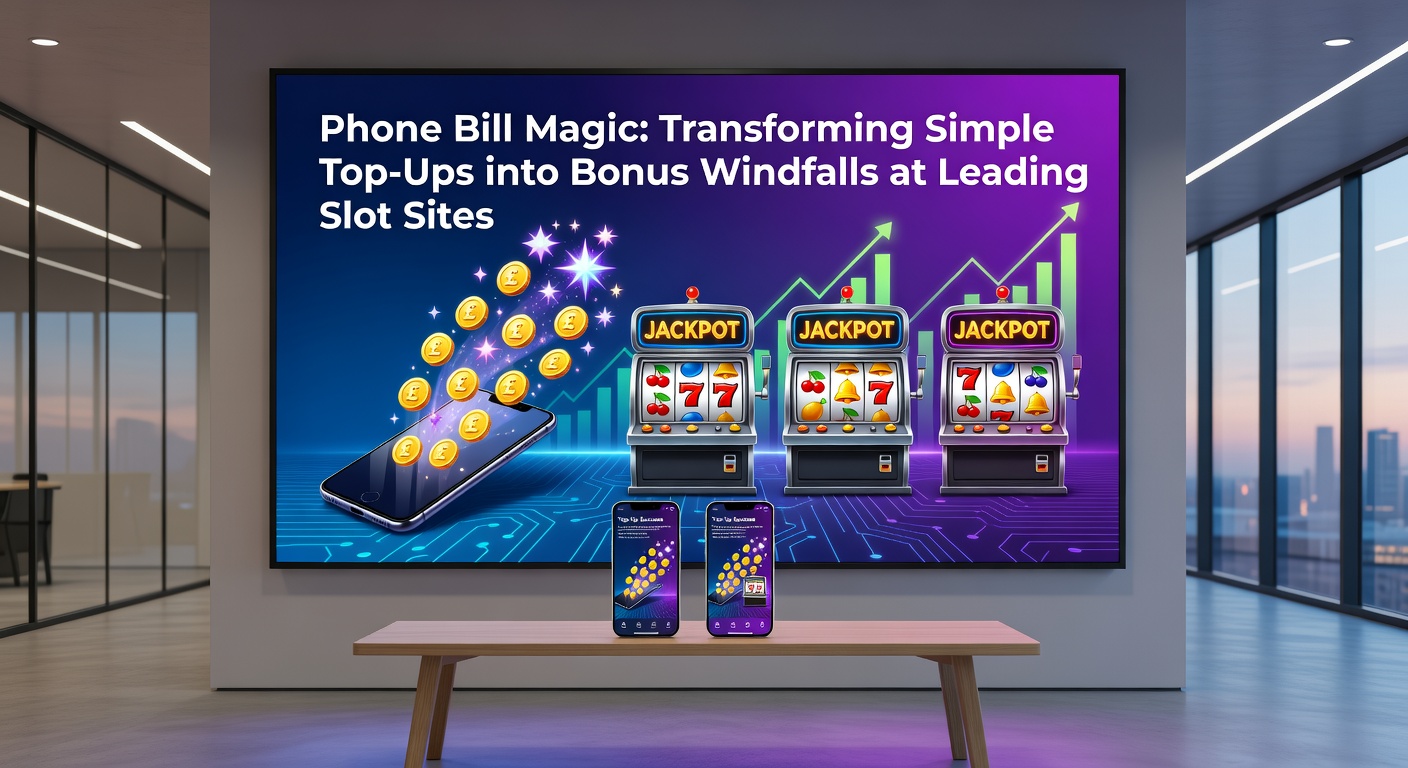 Close-up of a mobile screen showing a successful pay-by-phone deposit, bonus spins counter ticking up, and slot reels spinning with win notifications