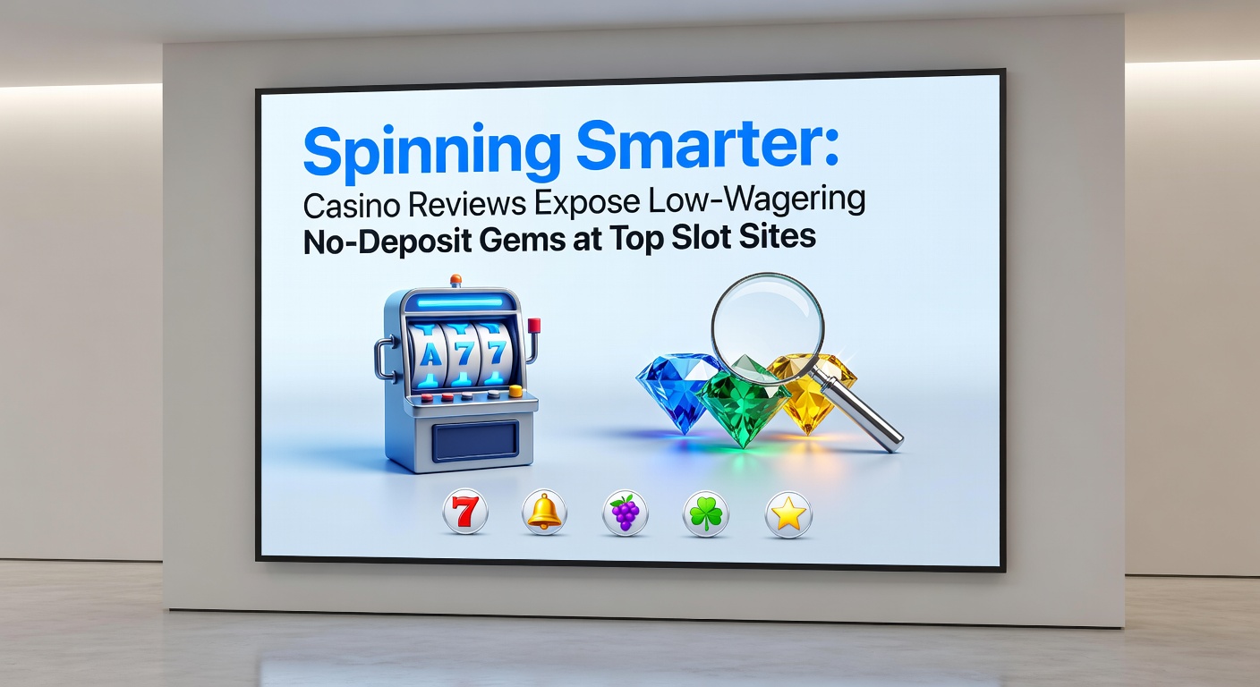 Close-up of a casino review dashboard showing low-wagering bonus details, slot game thumbnails, and player testimonials highlighting quick cashouts