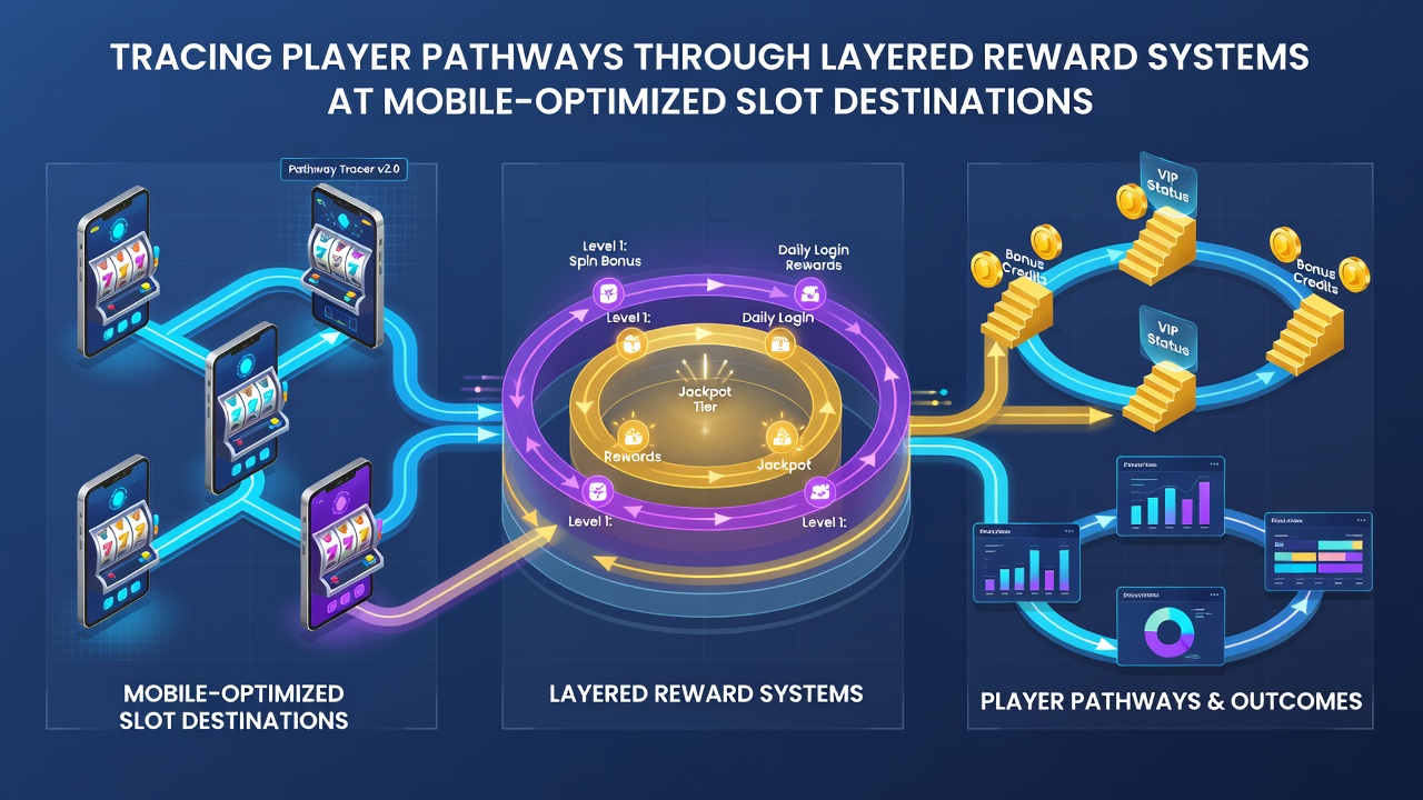Illustration of layered mobile slot rewards and player journey mapping