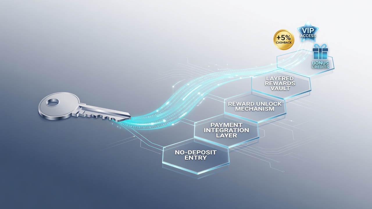Flowchart of integrated payment and free-spin reward layers at reviewed UK slot destinations